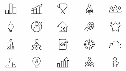 Fototapeta premium set of personal growth related line icons develop (1).eps