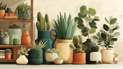 Fototapeta premium cactus on the windowsill