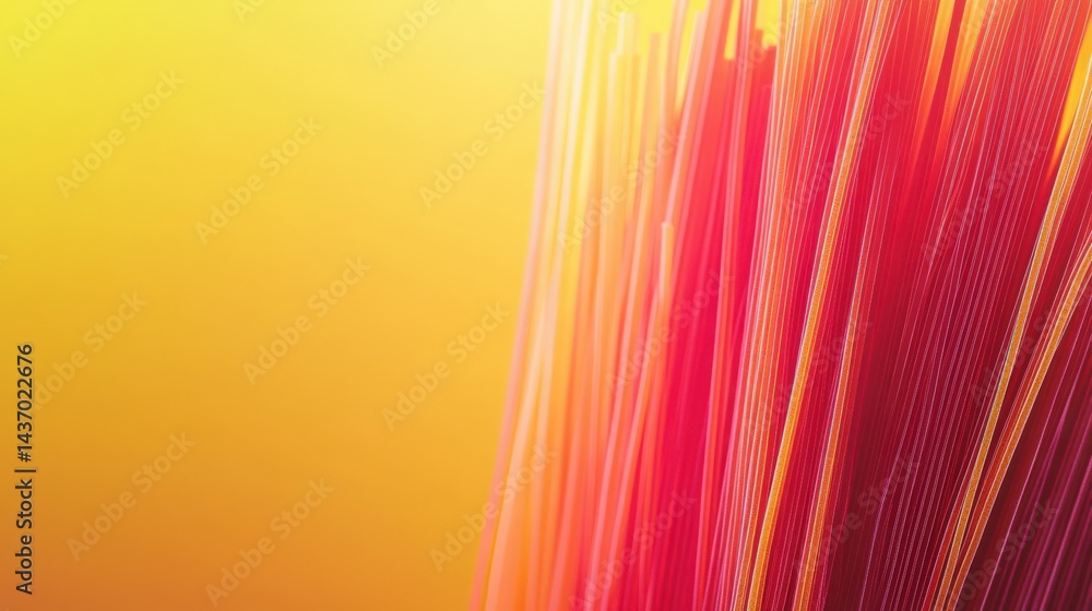 Poster abstract colorful lines blending from red to yellow, creating a vibrant background effect