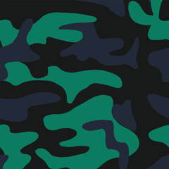 Modern Teal and Navy Camouflage Seamless Pattern for Textile Print for Fabric for a fashionable abstract Camouflage pattern 