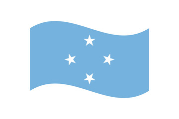 Flag of Federated States of Micronesia. Micronesia wavy flag digital vector illustration. Fluttering flag.
