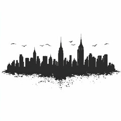 Naklejka premium Urban skyline silhouette graphic design