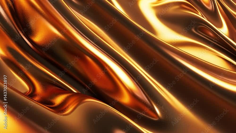 Aufkleber elegant abstract background of smooth golden fabric luxurious wave of shimmering textures that shine