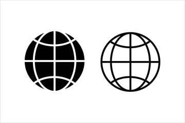  Globe Icon vector illustration, Go to web symbol icon, www symbol, Web icon, website, homepage icon set, earth clip art, globe symbol isolated white background