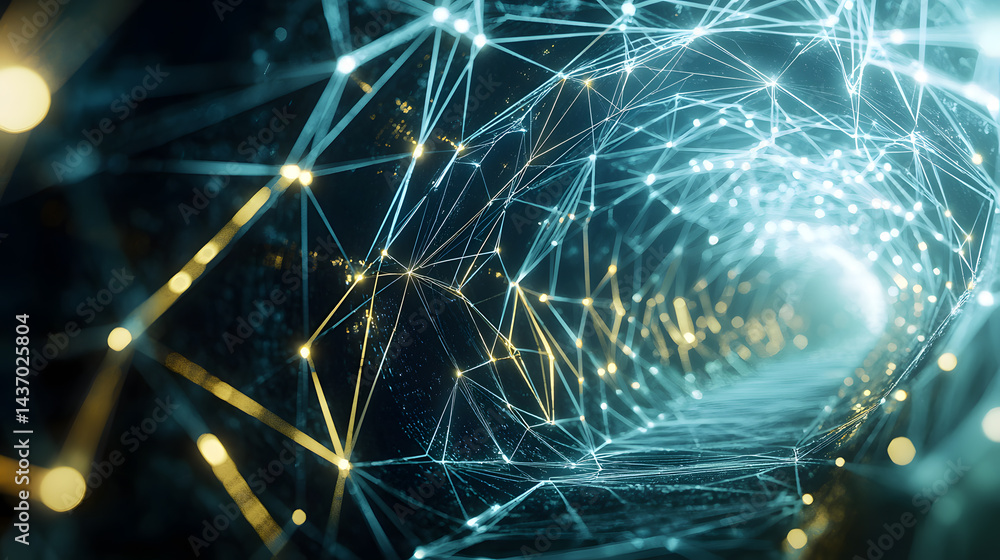 Poster exploring cloud computing and decentralized systems digital landscapes data visualization virtual re