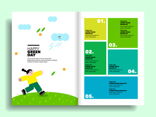 자연을 담은 친환경 편집 디자인 목차 템플릿 - Eco-Friendly Table of Contents Editorial Design Template