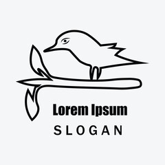 Obraz premium Creative Bird Logo with Leaf
