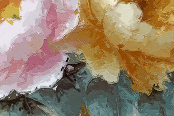 Various oil paintings of flowers, roses, peonies, flowers, and birds, all beautiful