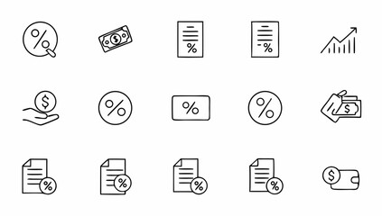 set of tax related line icons  payment   report  f (3).eps