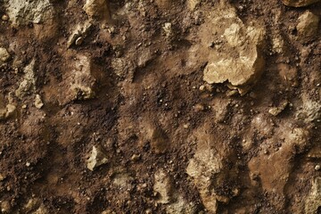 Macro Photography of Compacted Earth with Small Rocks, Ideal for Textures and Backgrounds