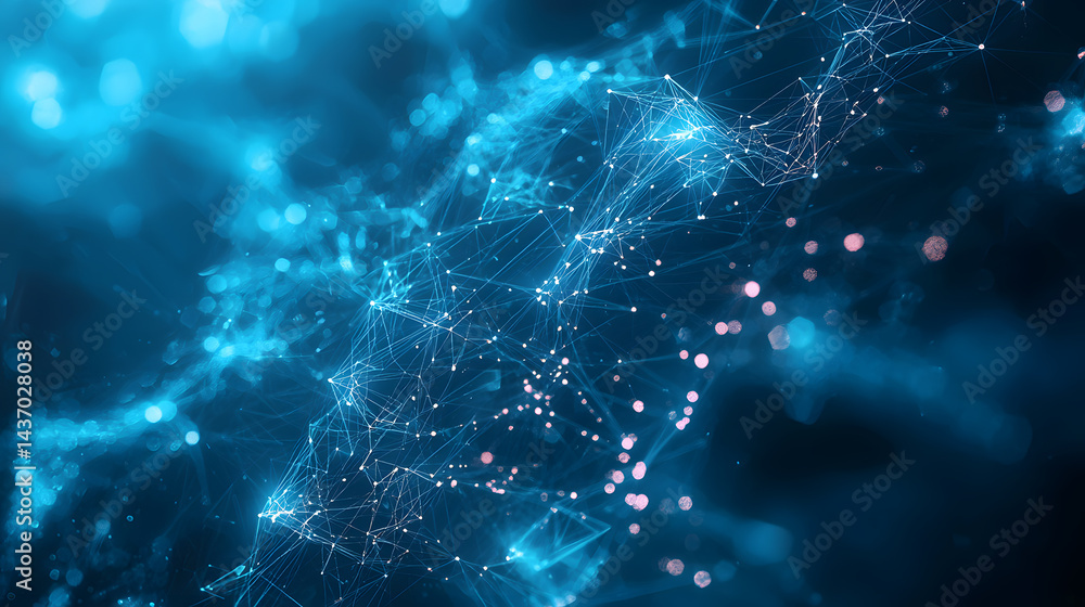 Poster visualizing cloud computing and decentralized systems digital realm infographic virtual environment 