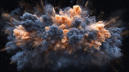 Fototapeta premium Abstract Explosion of Colors in Space on black background