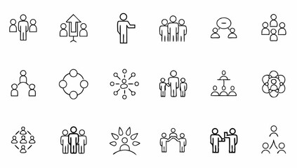 set of teamwork related line icons  together  part (3).eps
