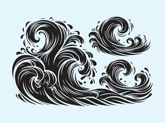 Fototapeta premium Minimalist Black Wave Silhouette
