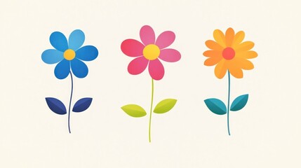 Colorful flowers, spring garden, nature, design element