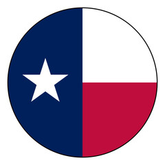 Flag of Texas. Black edge. Texas circle flag logo icon computer vector illustration design.