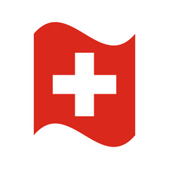 Flag of Switzerland. Switzerland wave flag digital vector illustration. Fluttering flag.