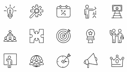 action plan related line icons set 2  strategy  pl (1).eps