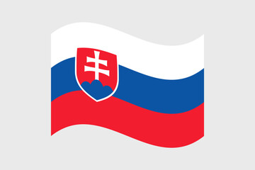 Flag of Slovakia. Slovakia wavy flag digital vector illustration. Fluttering flag.