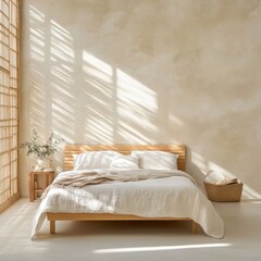 Serene bedroom oasis home interior design calm environment natural light limewash walls