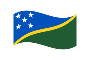 Flag of Solomon Islands. Solomon Islands wavy flag digital vector illustration. Fluttering flag.