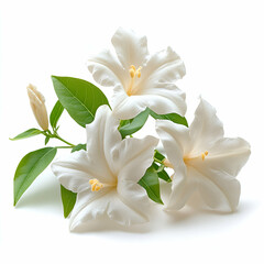 Fototapeta premium White flowers and leaves image for commercial use