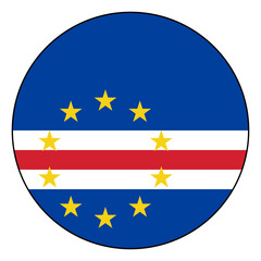 Flag of Cape Verde. Black edge. Cape Verde circle flag logo icon computer vector illustration design.