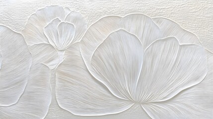 Elegant White Floral Embossed Texture Background