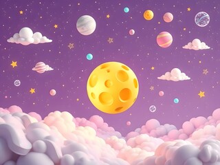moon and stars. sky, moon, star, night, illustration, space, planet, stars, vector, light, earth, christmas, symbol, nature, astronomy, art, decoration, dark, sun, design, wallpaper, full, color, glow