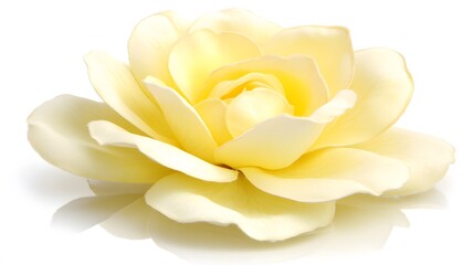 Pale Yellow Rose Close Up, Soft Petals, Floral Image