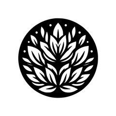 Abstract Leaf Mandala: Black and White Botanical Design