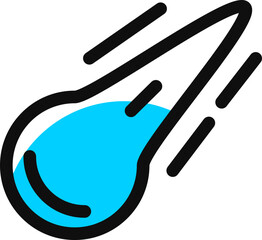 Falling Star Icon, Minimalist Design