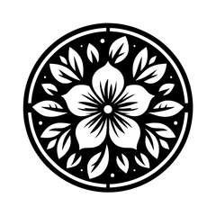 Elegant Black and White Floral Mandala Design