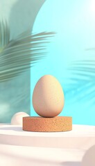 Fototapeta premium Egg on Display, Pastel Scene