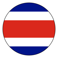 Flag of Costa Rica. Black edge. Costa Rica circle flag logo icon computer vector illustration design.