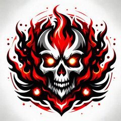 Fierce Flaming Skull E-Sports Logo