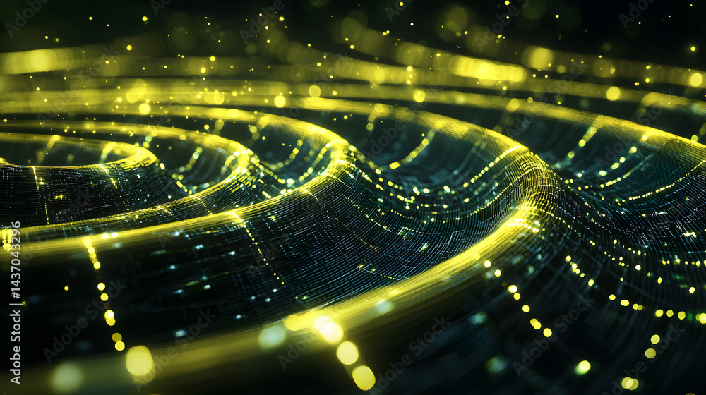 Poster visualizing sustainable tech green digital systems in action global environment infographic perspect
