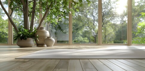 Cozy yoga room - spacious retreat, meditation space, stretching area, relaxation corner, fitness sanctuary, holistic practice, comfortable flooring, wellness ambiance, peaceful atmosphere .