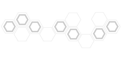Minimalist High-Tech Concept Featuring a Seamless White and Grey Hexagon Grid Pattern, Perfect for Backgrounds, Web Design, and Innovative Digital Illustrations	