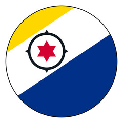 Flag of Caribisch Nederland. Black edge. Caribisch Nederland circle flag logo icon computer vector illustration design.