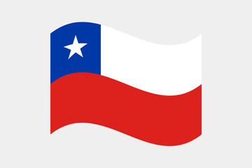 Fototapeta premium Flag of Chile. Chile wavy flag digital vector illustration. Fluttering flag.