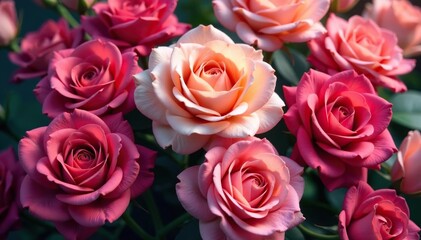 Obraz premium Intricate blooming roses, densely packed, vibrant hues , wallpaper, roses