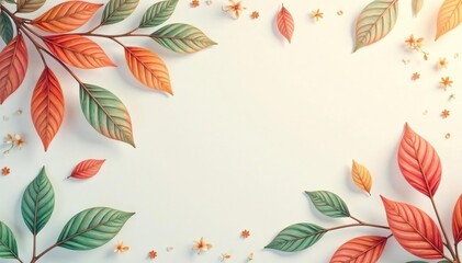 Subtle repeating leaf motif on a light background , organic, aesthetic