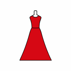 red dress isolated on white