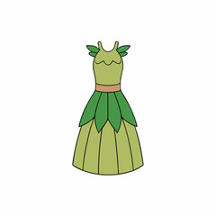vector illustration of a green dress