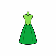 green dress isolated on white background