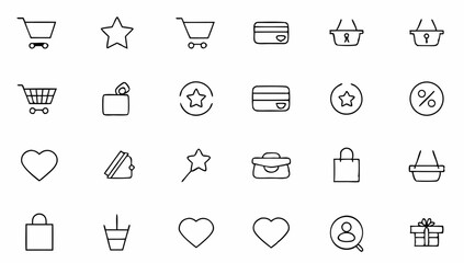 big set of online shopping related line icons  edi.eps