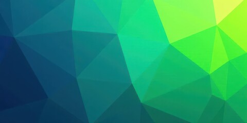 Obraz premium Abstract Geometric Low Poly Gradient Background of Teal and Lime Green Hues