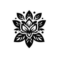Fototapeta premium Elegant Black and White Lotus Flower Mandala Design