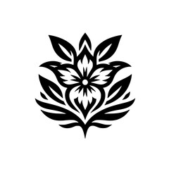 Intricate Black and White Floral Vector Design